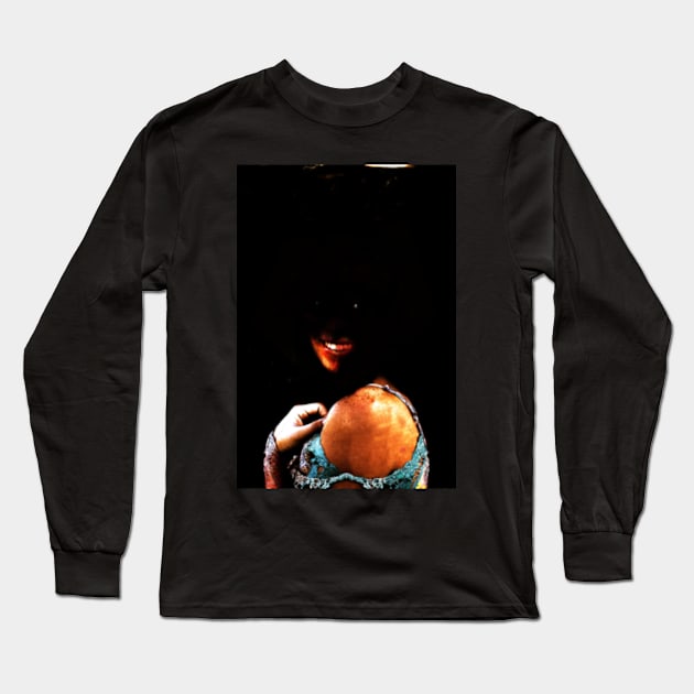 Special processing. Dark side. Girl with not visible face parts. Orange and blue. Long Sleeve T-Shirt by 234TeeUser234